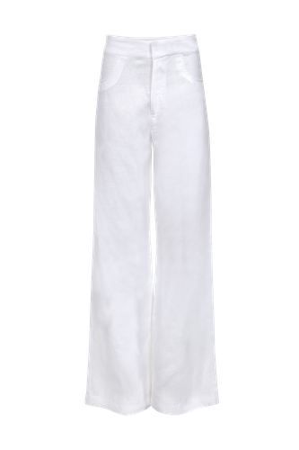 Paseo 100% Linen Pants - White - Francesca Miranda - Modalova