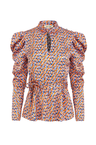 Turtleneck cutout blouse in Groovy Print - JAAF - Modalova