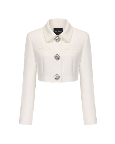 Tatiana Crop Blazer (White) - Nana Jacqueline - Modalova