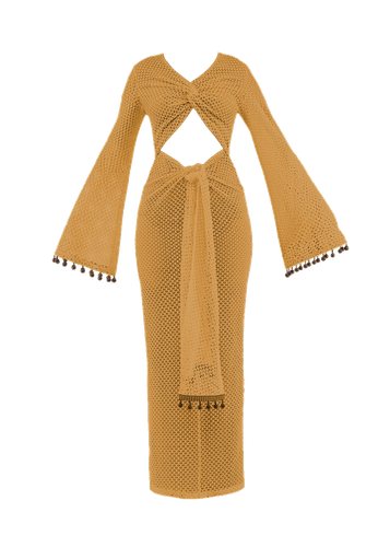 TERI CROCHET DRESS - MUSTARD - Andrea Iyamah - Modalova
