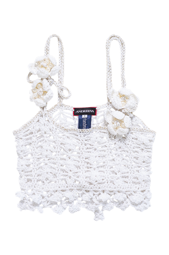 White Vanilla Handmade Crochet Top - ANDREEVA - Modalova