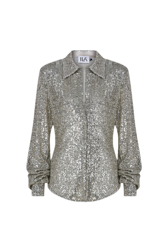 Noemie - Sequin Shirt With Shoulder Pads - ILA - Modalova