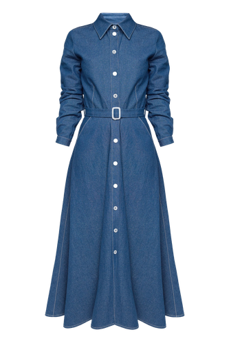 ESTI blue denim midi shirt dress - UNDRESS - Modalova