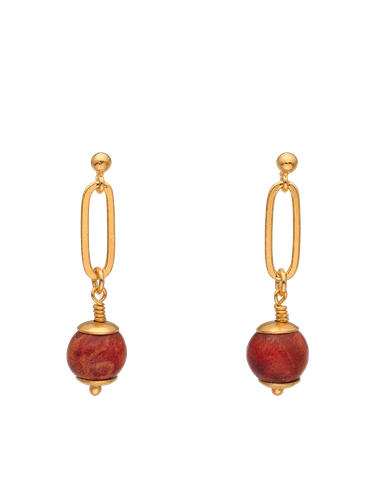 Coral Fireball Earrings - Eva Remenyi - Modalova