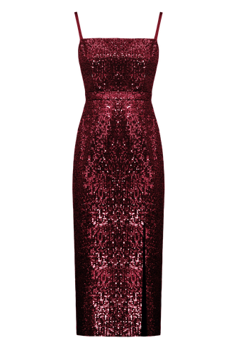 CHLOE deep red sequin open back cocktail dress - UNDRESS - Modalova