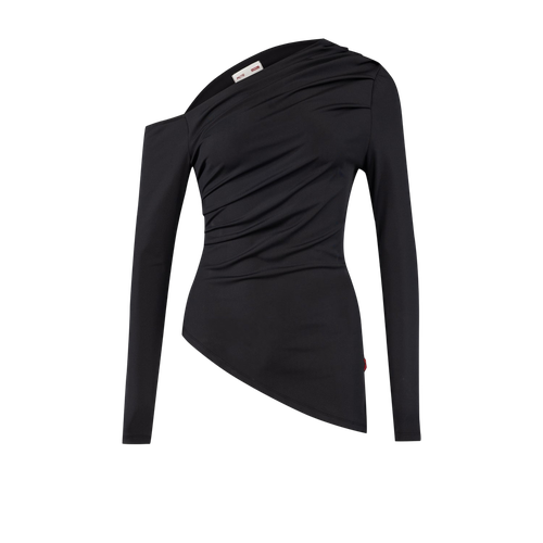 YOUR *ITCH DRAPED LONG SLEEVE TOP - JET - PCFG - Modalova