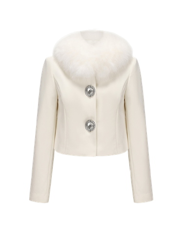 Claira Fur Collar (Off White) - Nana Jacqueline - Modalova