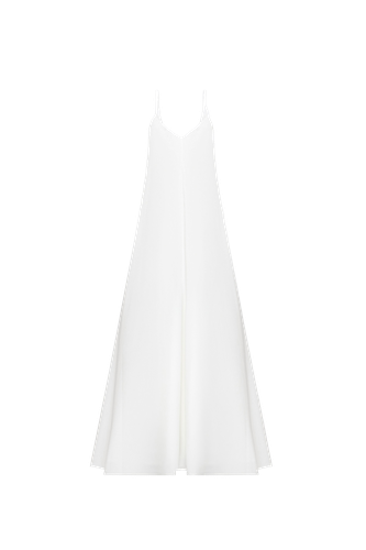 White Silk Long Dress - INNNA - Modalova