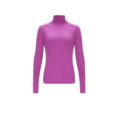 SILK AND CASHMERE RIBBED TURTLENECK TOP - CRUSH Wear - CRUSH Collection - Modalova