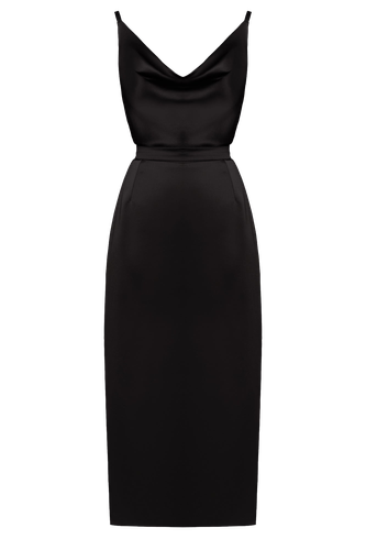 KAMEA black satin open back dress - UNDRESS - Modalova