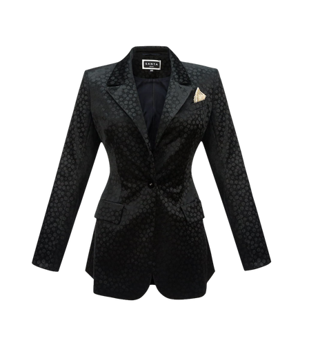 Black Flowers Velvet Jacket - Santa Brands - Modalova