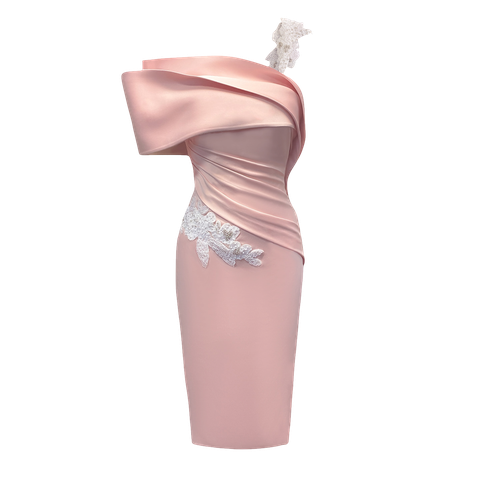 Off Shoulder Midi Cocktail Dress With Beaded Applique - ANITABEL - Modalova