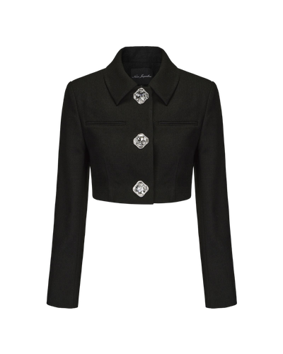 Tatiana Crop Blazer (Black) - Nana Jacqueline - Modalova