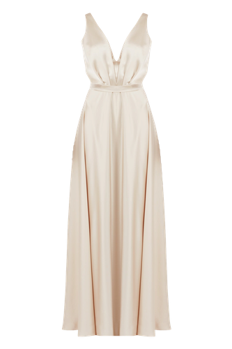 SOFI beige long bridesmaid dress - UNDRESS - Modalova