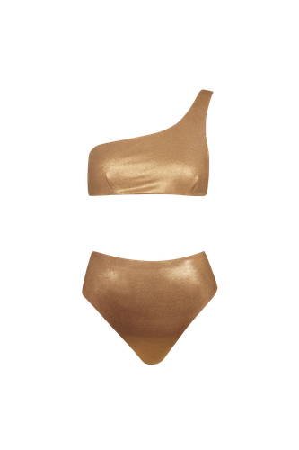 One-Shoulder Bikini with High-Waisted Bottom in - Top - S - Bikini tops - Sara Cristina - Modalova