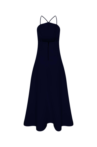 Riley Midi Dress in Midnight Blue - Nazli Ceren - Modalova