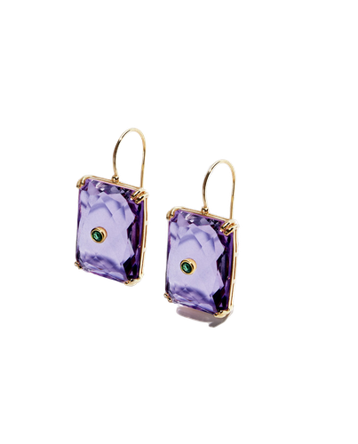 Mauve Crystal Earrings - Phialebel - Modalova