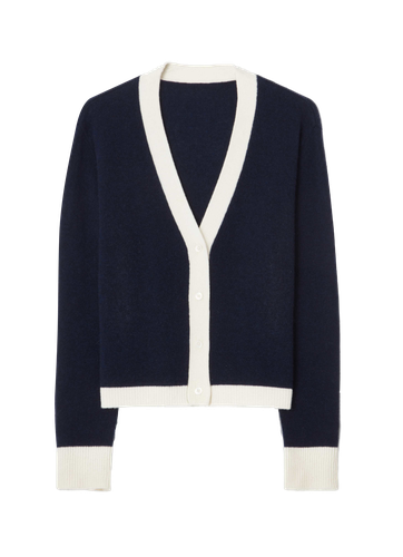 Colourblock Cardigan Blue & White - CLOEYS - Modalova