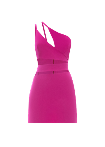 Fuchsia asymmetric cutout dress - Monika Dimova - Modalova