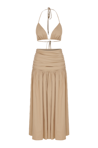 Birdie Rouched Maxi Skirt in Apple Cinnamon - Nazli Ceren - Modalova