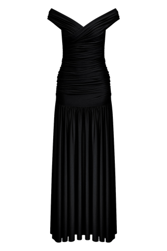 Purley Jersey Long Dress In Black - Nazli Ceren - Modalova