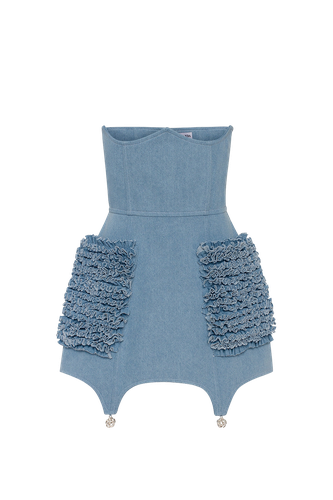 Denim Corset Skirt - Guranda - Modalova