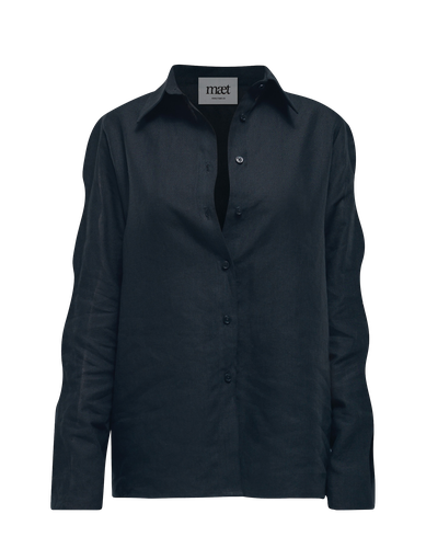 NEREUS Black Cut-Out Linen Shirt - MAET - Modalova