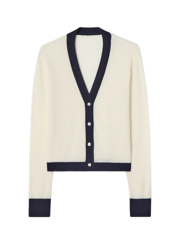 Colourblock Cardigan White & Blue - CLOEYS - Modalova