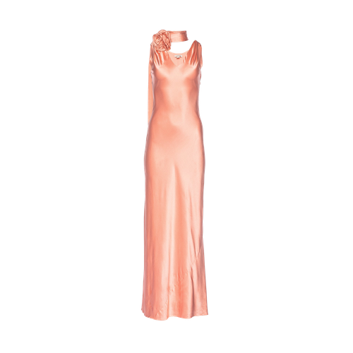 Luna Silk Bias Cut Dress Peach Nectar - Vasiliki - Modalova