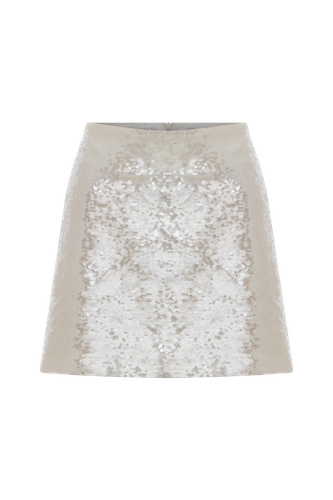 Marde A-Line Sequin Mini Skirt In Cloud Cream | Women's Mini skirts - Nazli Ceren - Modalova