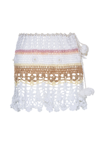 Vanilla Multicolor Handmade Crochet Skirt | Women's Mini skirts - ANDREEVA - Modalova