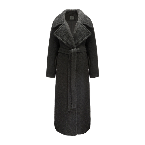 Long Boucle Coat With Belt - M - Coats - YAVORSKA - Modalova