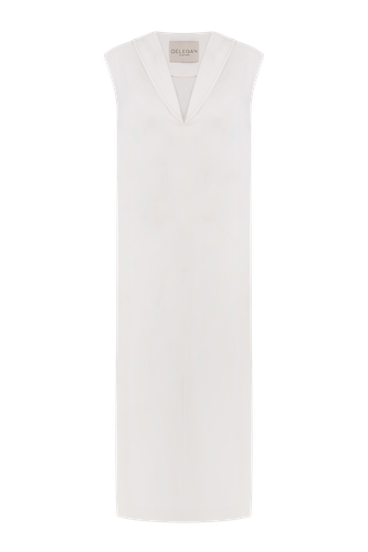 DRESS WITH EMBROIDERED COLLAR - XS - Maxi dresses - DELEGAN Clothes - Modalova