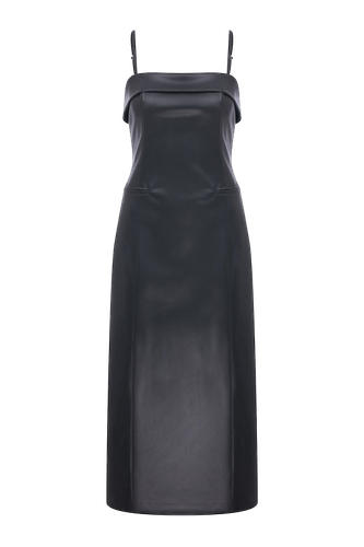 Gaia Vegan Leather Midi Dress | Women's Midi dresses - Nazli Ceren - Modalova