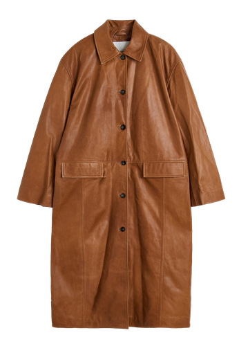 Halston Leather Coat - Cognac | Women's Coats - HERSKIND - Modalova