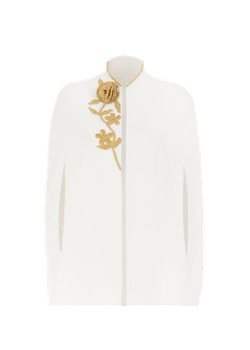 Gold thread embroidered cape - XS - Capes - Monika Dimova - Modalova