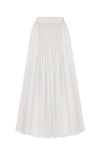 SKIRT WITH HAND-EMBROIDERED TIE - M - Maxi skirts - DELEGAN Clothes - Modalova