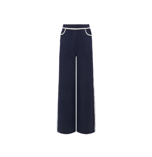 BOUCLÉ AND WOOL PANELLED WIDE-LEG PANTS - M - Wide leg pants - CRUSH Collection - Modalova