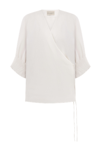 BLOUSE WITH TIGHT SLEEVES - ONE SIZE - Blouses - DELEGAN Clothes - Modalova
