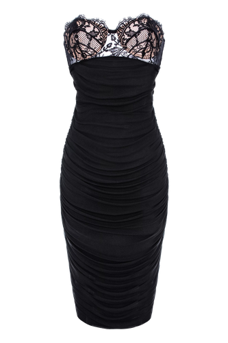 Bianca Lace And Draped Jersey Midi Dress - XS - Midi dresses - Aureliana - Modalova