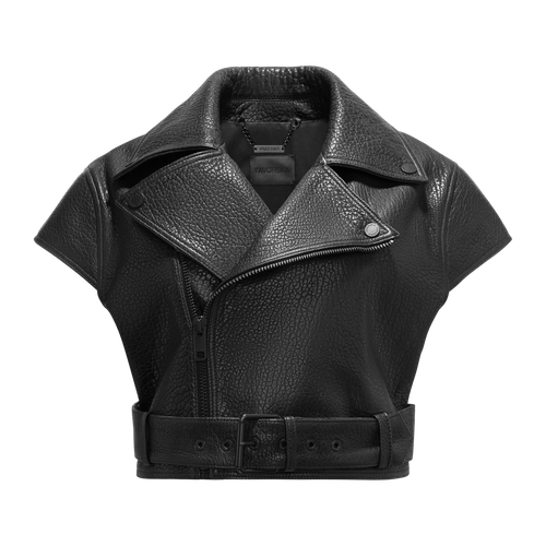 Cropped Biker Vest With Belt - L - Vests - YAVORSKA - Modalova