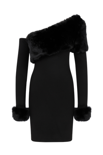 Frosty Noir Mini With Fur | Women's Mini dresses - Declara - Modalova