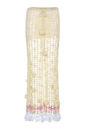 Vanilla Multicolor Handmade Crochet Skirt | Women's Knitwear - ANDREEVA - Modalova