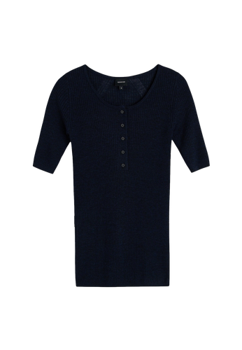 Agnes Knit Blouse - Navy - L - Short sleeve tops - HERSKIND - Modalova