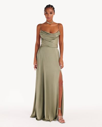 Boudoir olive silk slip dress | Women's Maxi dresses - Milla - Modalova