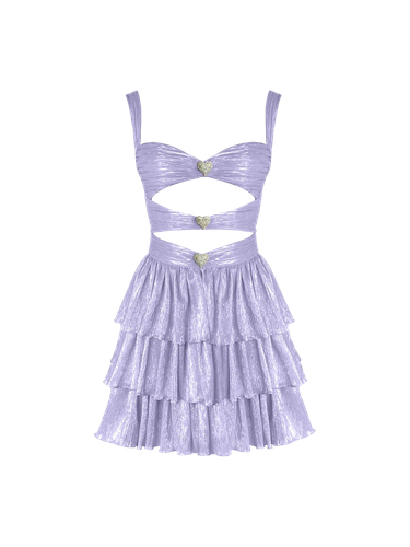 Devin Mini Glam Dress - Pale Lilac | Women's Lavender Mini dresses - Gigii's - Modalova