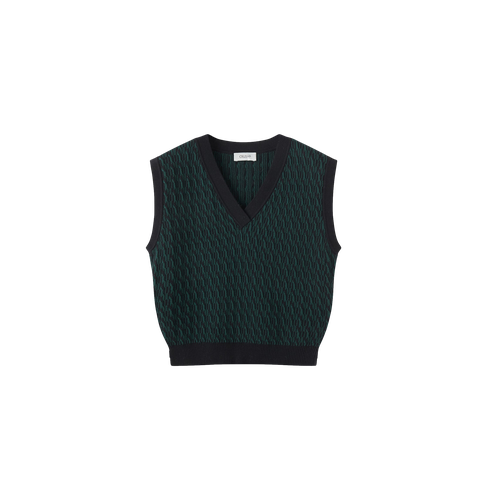 COTTON AND CASHMERE TWO-TONE V-NECK VEST - S - Vests - CRUSH Collection - Modalova