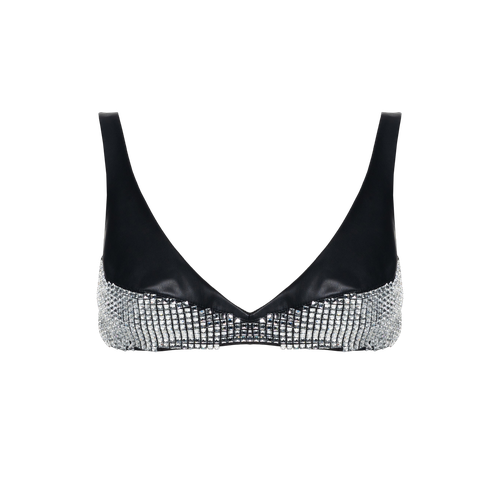 Leather Top With Crystals Margot | Women's Crop tops - Gasanova - Modalova