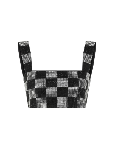 Checkered Glitter Top | Women's Crop tops - Declara - Modalova