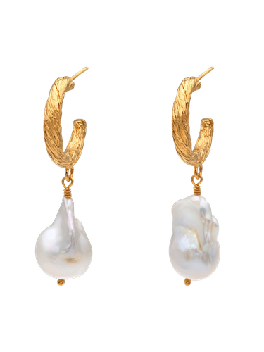 Archaic Pearl Hoop Earrings | Women's Earrings - Eva Remenyi - Modalova